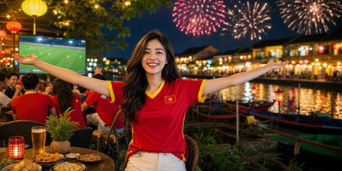 Cảnh quán cà phê tại Hội An cạnh khu vui chơi giải trí